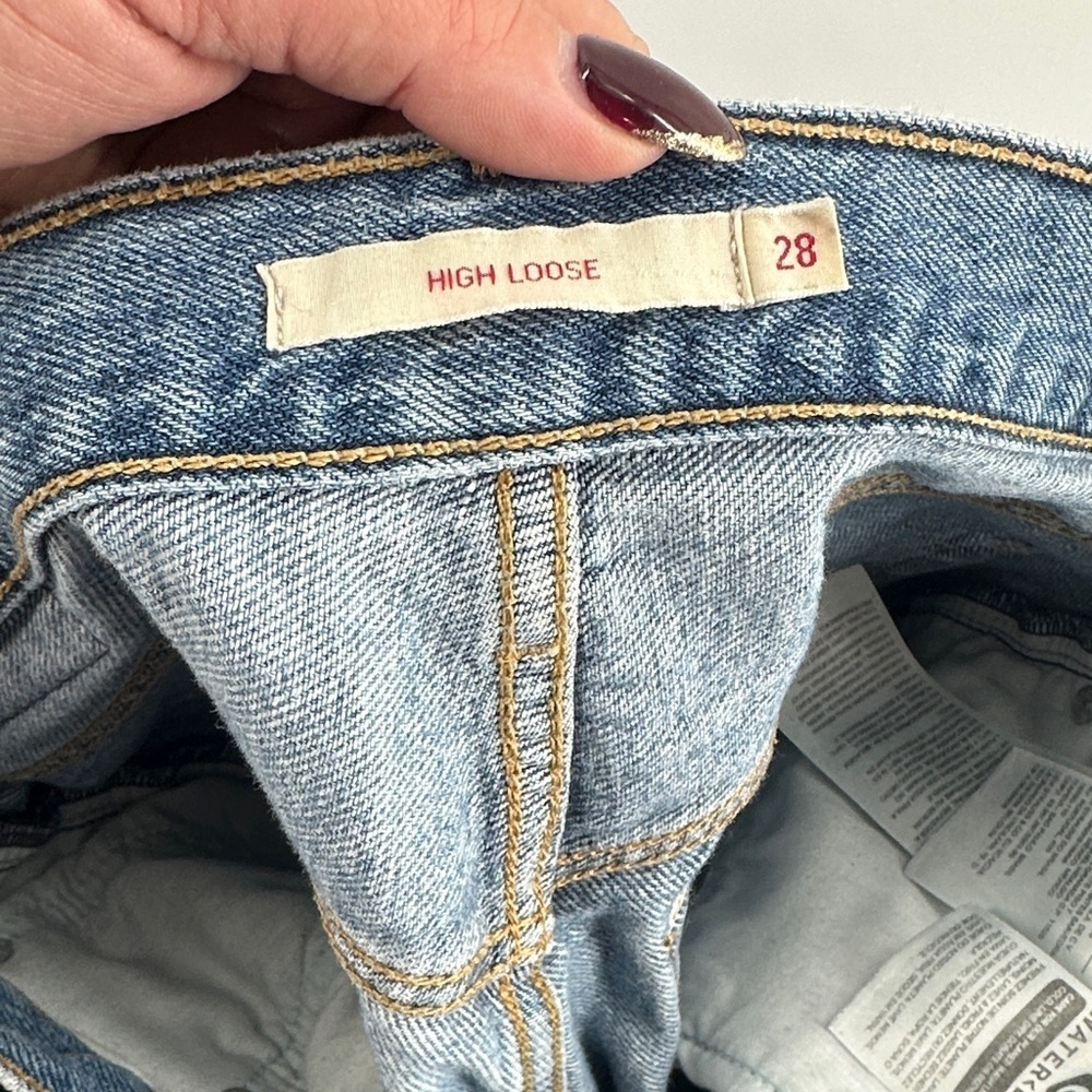 Levi's jeans Premium High Loose Jeans ripped knees distressed y2k 90's frayed 28 - Picture 4 of 11